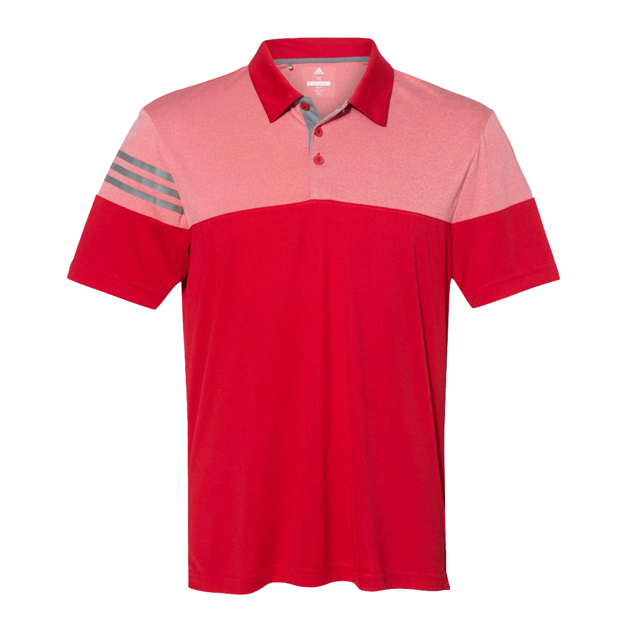 Heather Block 3 Stripe Polo